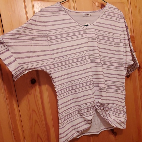 White/Grey Striped Shirt - Picture 2 of 3